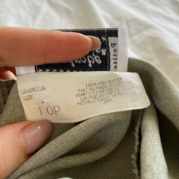 VINTAGE Sage Green Trousers -Size 10P - Picture 10 of 10